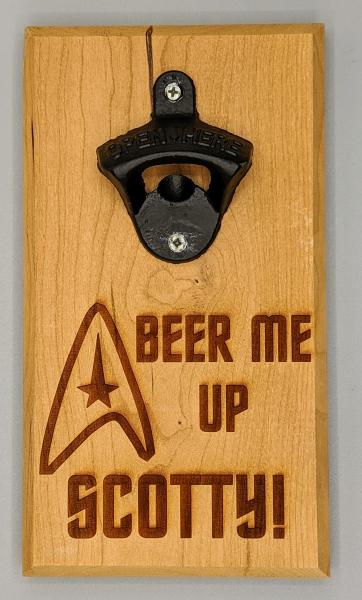 Beer Me Up Scotty Magnetic Bottle Opener picture