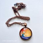 Little House - 24" Glass Art Necklace