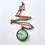 Girl on a Cloud - 24" Glass Art Necklace