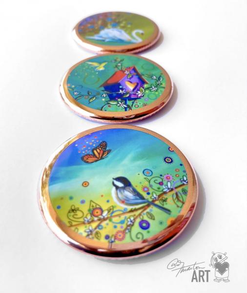 Whimsical Bird Magnets (set of 3) picture