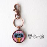 Boombox Bot - Epoxy Art Key Fob