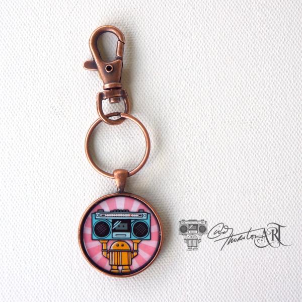 Boombox Bot - Epoxy Art Key Fob