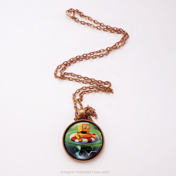 Bot in the Bayou - 24" Epoxy Art Necklace picture