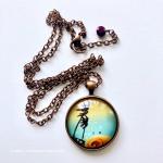 Palms - 24" Glass Art Necklace