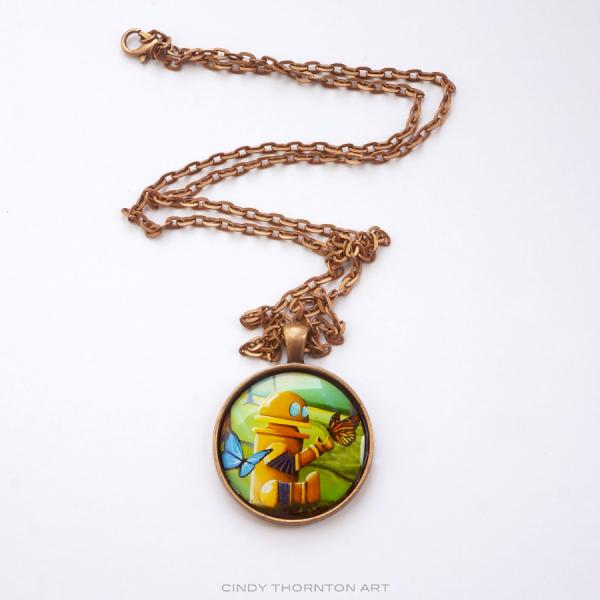 Bot with the Butterflies - 24" Epoxy Art Necklacec picture