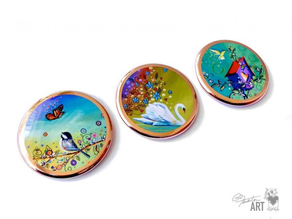 Whimsical Bird Magnets (set of 3) picture