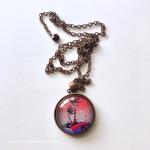 Night Palms - 24" Glass Art Necklace