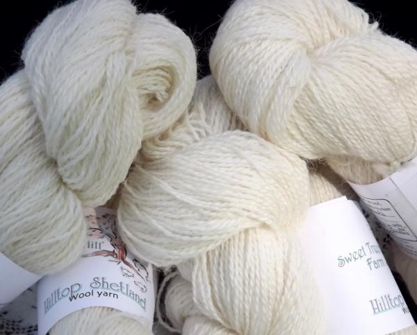 Hilltop Shetland Fingering 200 or 400 YD Skein -Natural White picture