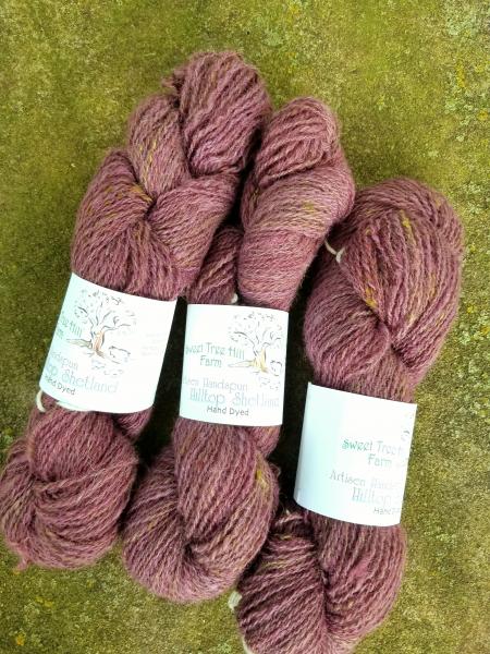Mulberry Shetland/Mohair - Handspun and Handdyed picture