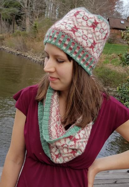 Cherry Blossom Cap & Cowl Knitting Kit picture