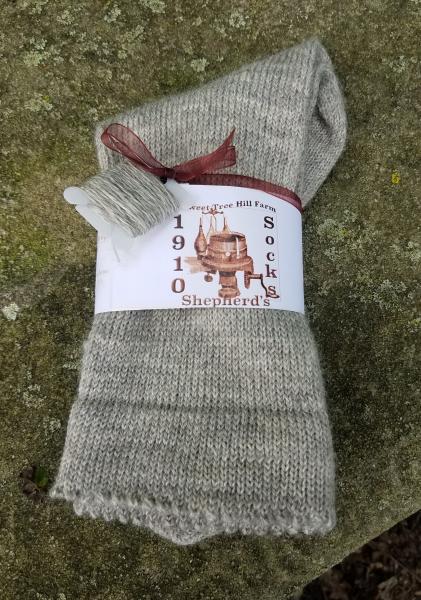 1910 Shepherd Gotland Wool Socks in Natural Silver -Women's size 9-11 picture