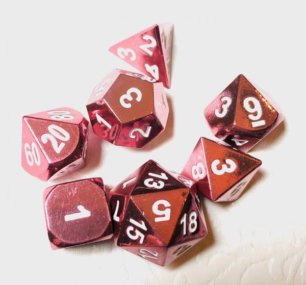 Pink Metal Dice Set picture