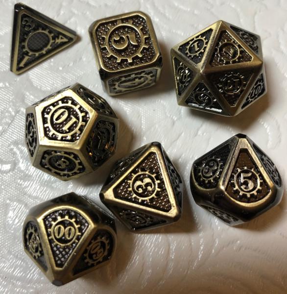 Bronze Gear Metal Dice picture