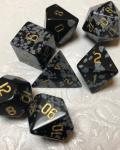 Snowflake Obsidian Gemstone Dice Set