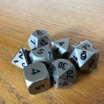 Pearl Nickel Metal Dice Set