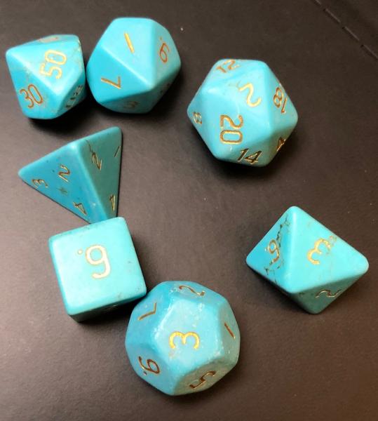 Turquoise Magnesite Gemstone Dice Set picture