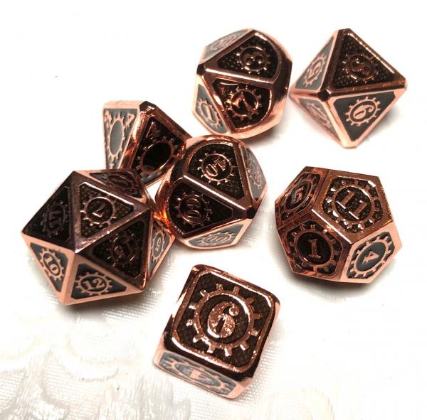 Antique Copper Gears Metal Dice picture