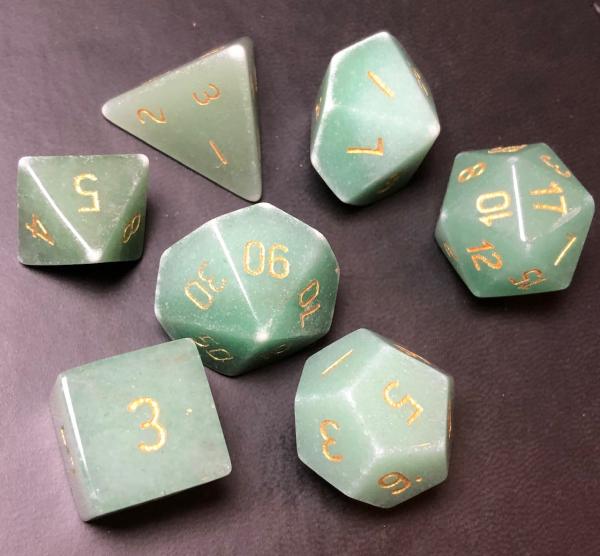 Aventurine Gemstone Dice Set