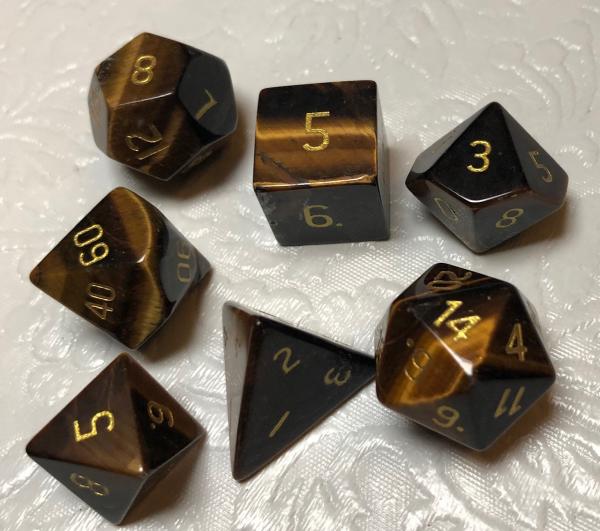 Tiger Eye Gemstone Dice Set picture