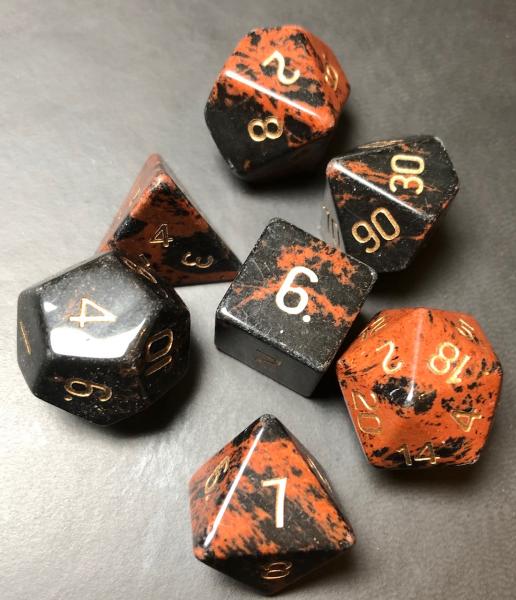 Mahogany Obsidian Gemstone Dice Set