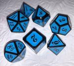 Blue Dice Set (with Black Lettering)