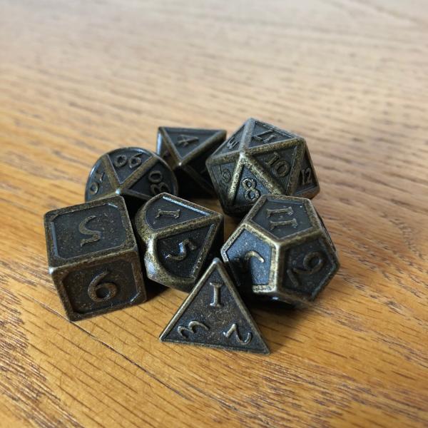 Bronze with Raised Edges Metal Dice Set picture