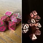 Red Glow-In-The-Dark Metal Dice Set