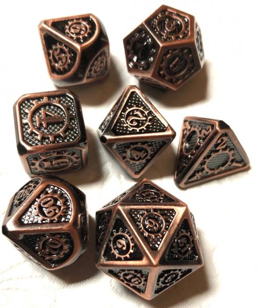 Copper Gear Metal Dice Set picture