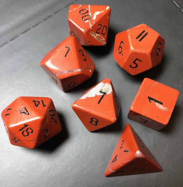 Red Jasper Gemstone Dice Set