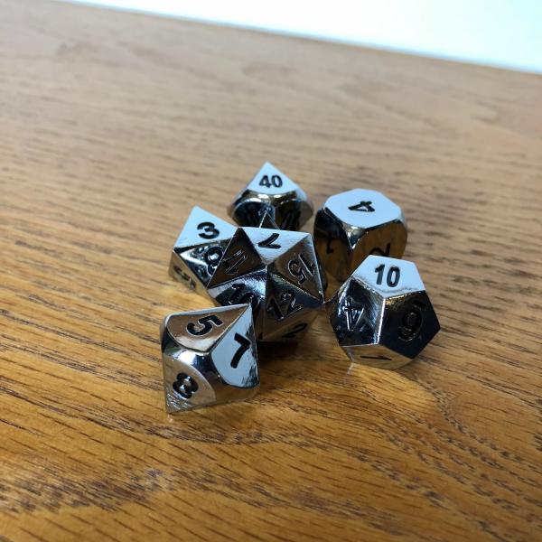 Shiny Chrome Metal Dice Set picture