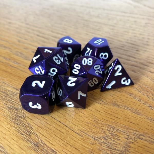 Purple Metal Dice Set