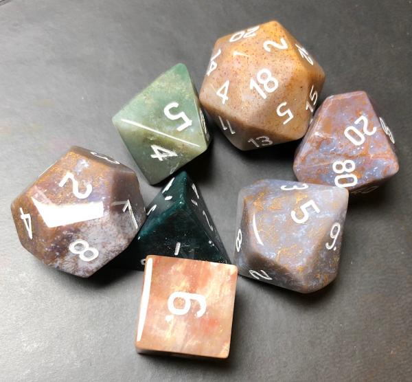 Indian Agate Gemstone Dice Set picture