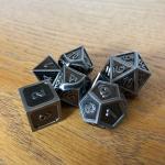 Antique Nickel with Raised Edges Metal Dice Set