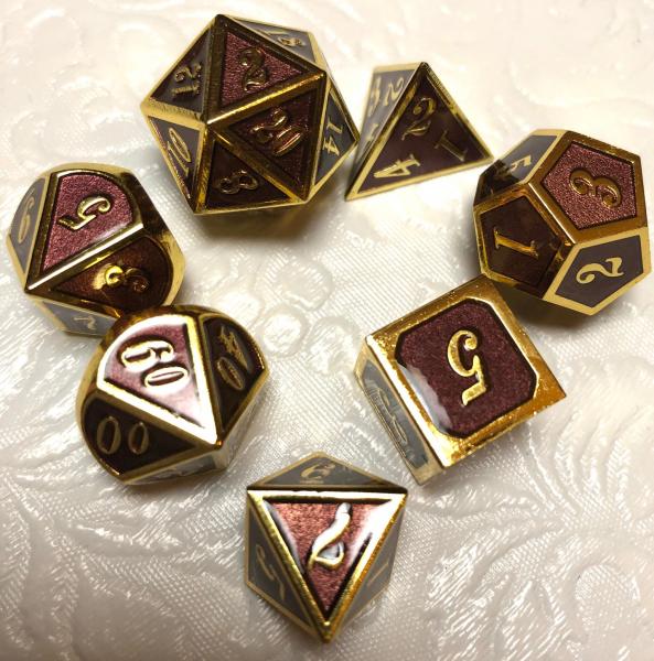 Transparent Plum Dice Set (with Gold Lettering) picture