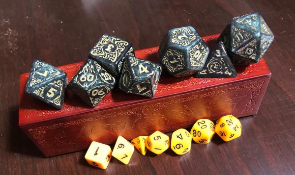 Huge Acrylic dice in Wooden Box picture