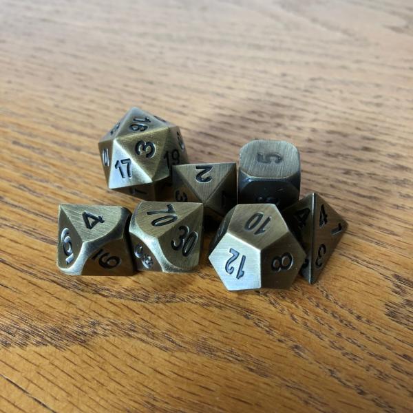 Antique Brass Metal Dice Set picture