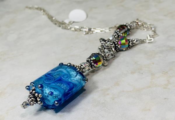 Necklace :: Blue Foiled Sparkle Artisan Necklace picture