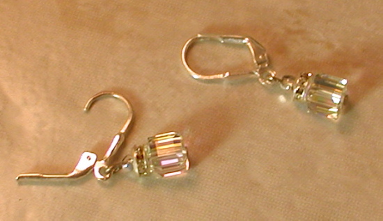 Earrings :: Aurora Borealis Swarovski Crystal Cubes