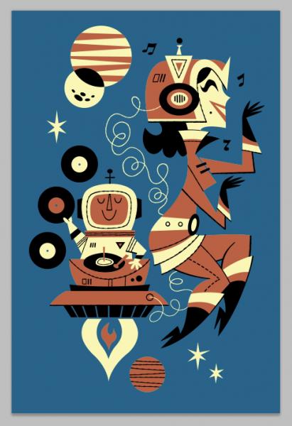 Astro DJ Serigraph picture