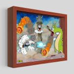 Cuphead Grim Matchstick Shadowbox Art