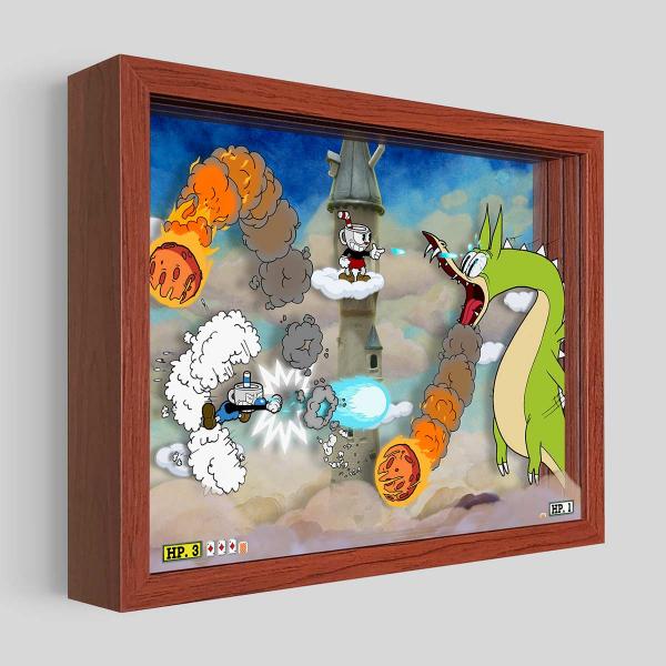 Cuphead Grim Matchstick Shadowbox Art picture