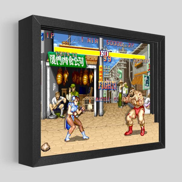Street Fighter Shadowbox Art - Chun-Li vs. Zangief