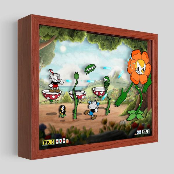 Cuphead Floral Fury Shadowbox Art picture