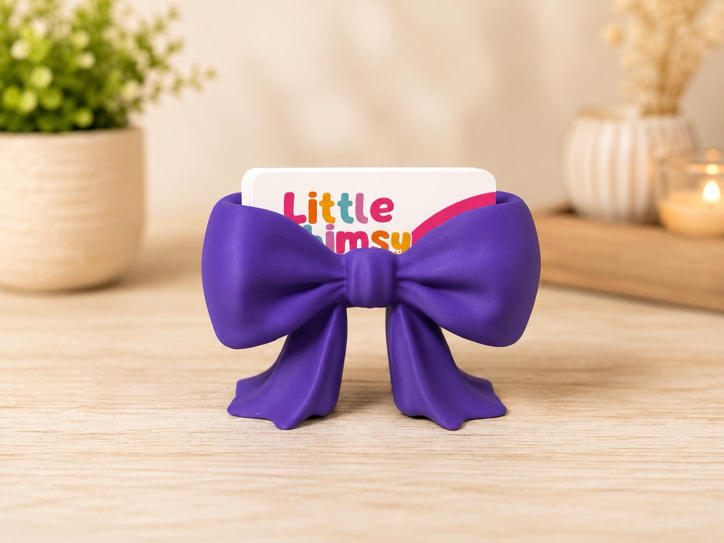 Bow Business Card Holder | Cute Desk Organizer & Business Card Display picture