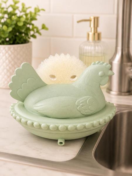 Nesting Hen Scrub Daddy Holder | 3D Printed Farmhouse Kitchen Sponge Caddy