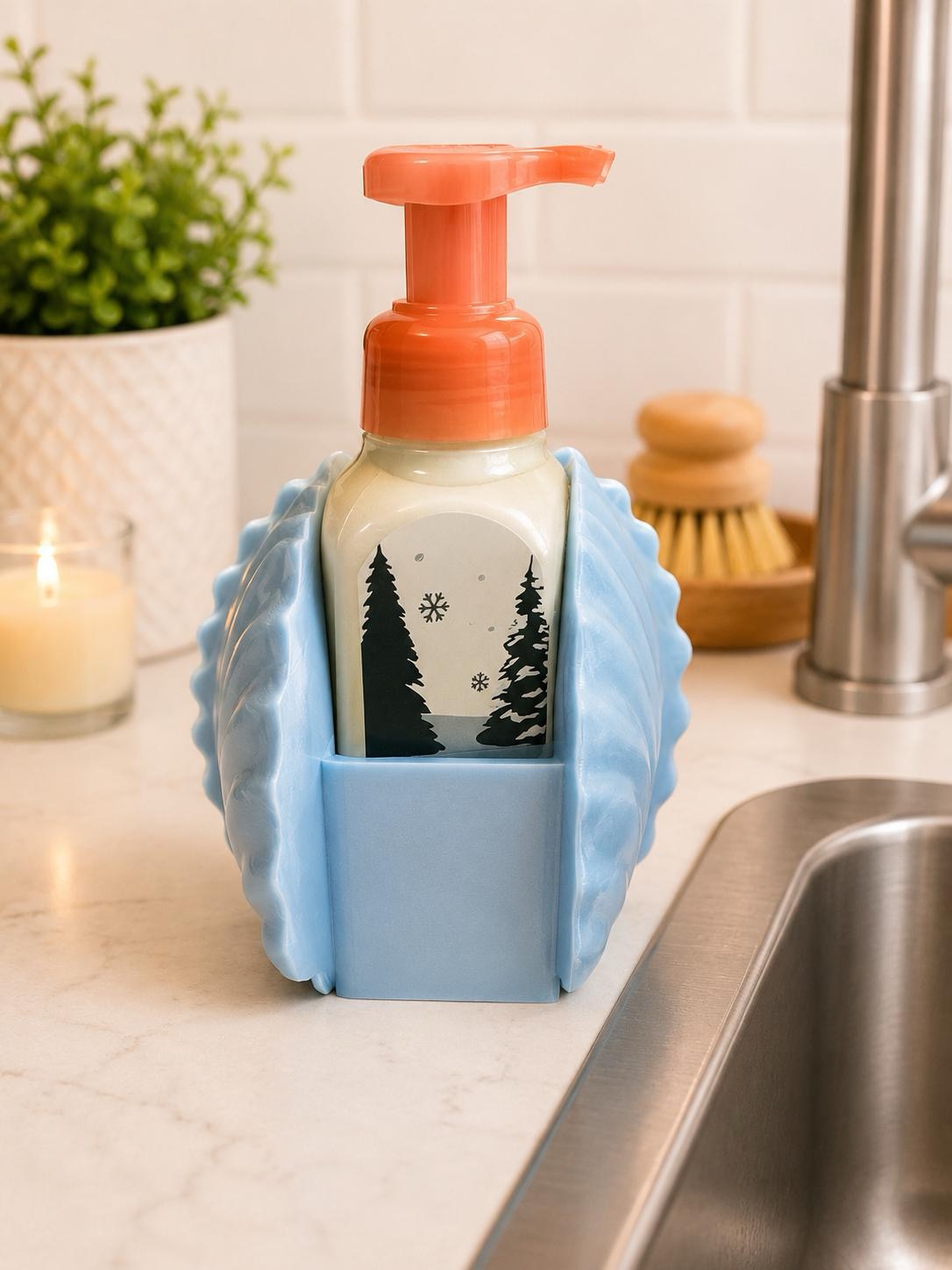 Coastal Seashell Soap Holder for Bath & Body Works Foaming Soap | Beach Bathroom & Kitchen Decor picture