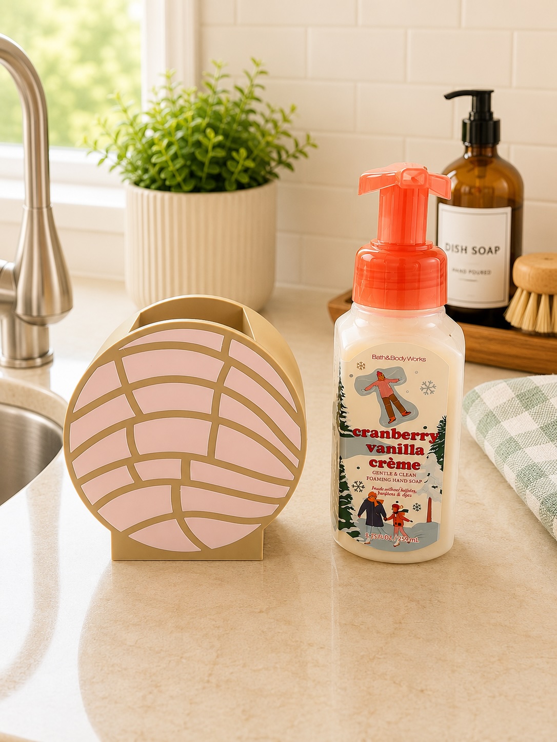 Concha Foaming Hand Soap Holder | Pan Dulce Kitchen & Bathroom Decor | Fits Bath & Body Works Soap picture
