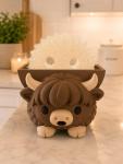 Highland Cow Scrub Daddy Holder | Cute Farmhouse Kitchen Sponge Organizer