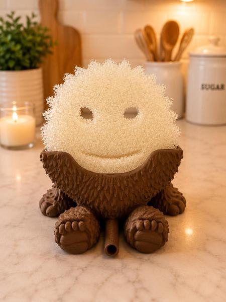 Bigfoot Scrub Daddy Holder | Cute Sasquatch Kitchen Sponge Holder & Sink Organizer