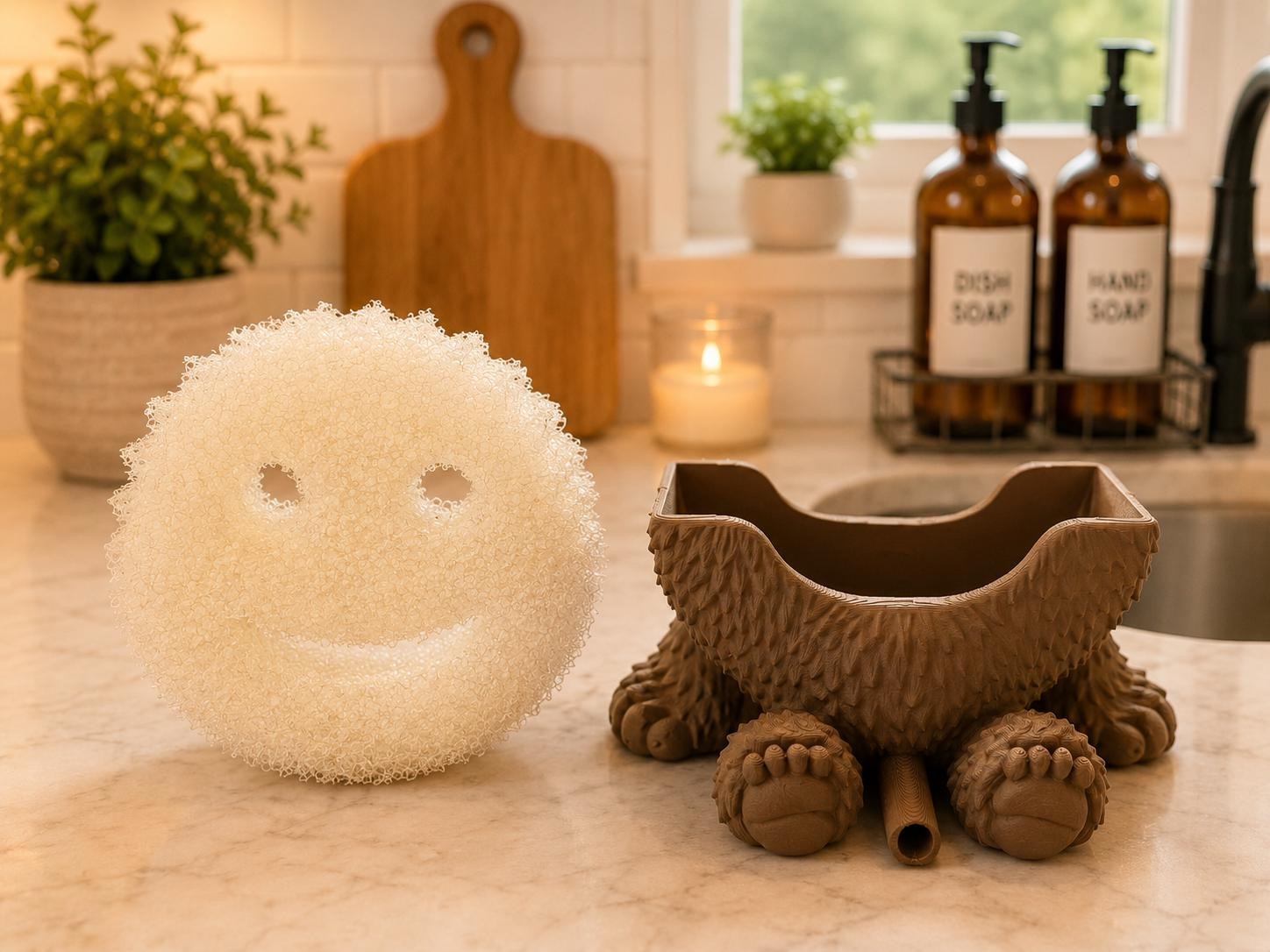 Bigfoot Scrub Daddy Holder | Cute Sasquatch Kitchen Sponge Holder & Sink Organizer picture